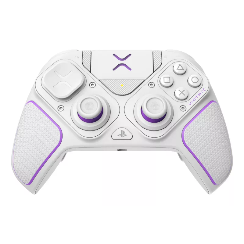 Spēļu kontrolieris VICTRIX 052-002-WH ar vadu un bezvadu savienojumu RF/USB, USB-C, 2000 mAh, PC/PS4/PS5, violets/baltums