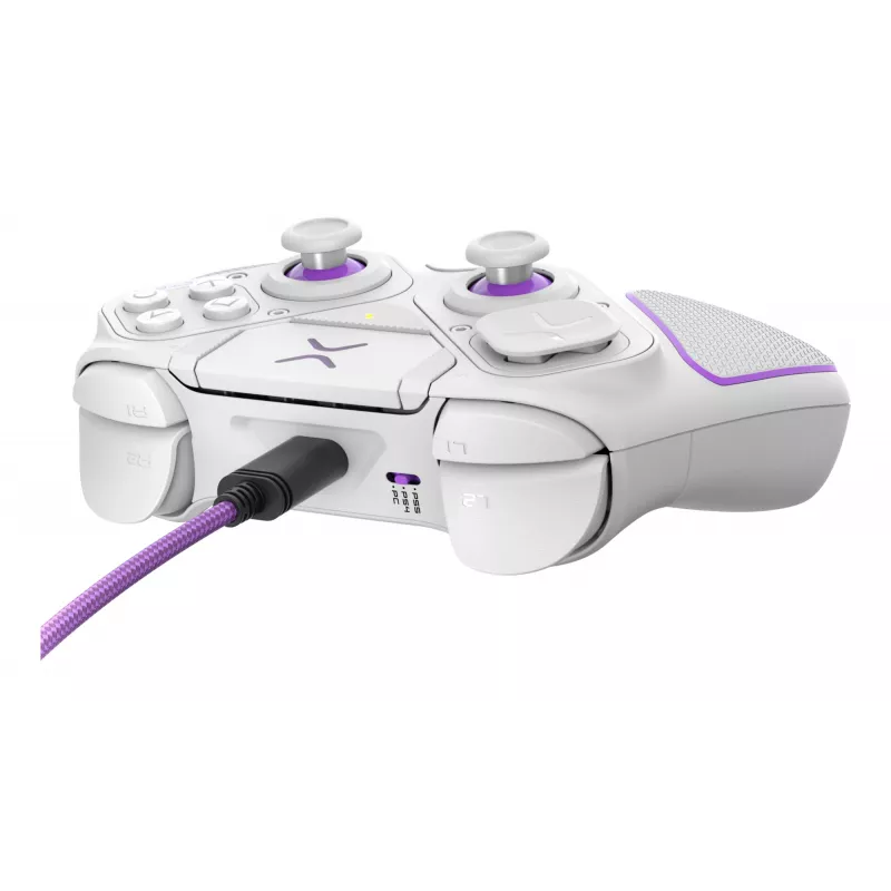 Spēļu kontrolieris VICTRIX 052-002-WH ar vadu un bezvadu savienojumu RF/USB, USB-C, 2000 mAh, PC/PS4/PS5, violets/baltums