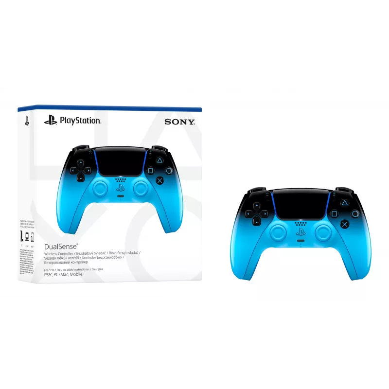 Gamepad Sony DualSense priekš PlayStation 5, Bluetooth/USB, Melns/Zils, USB-C, darbināms ar baterijām
