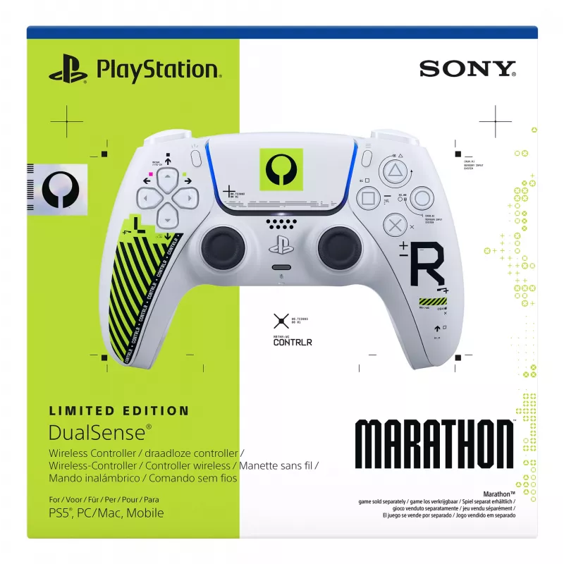 Gamepad Sony DualSense priekš PlayStation 5 — Bluetooth/USB, balts un zaļš, analogais/digitālais, USB‑C