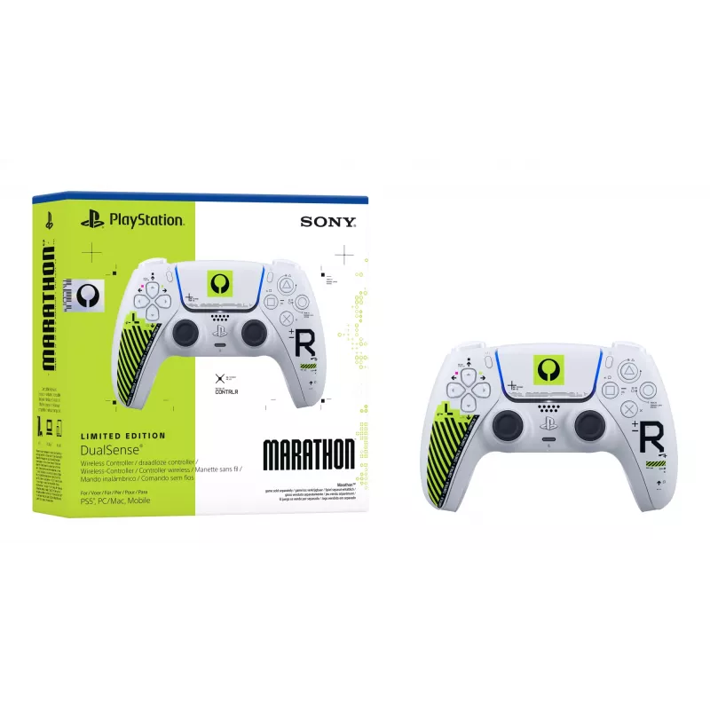 Gamepad Sony DualSense priekš PlayStation 5 — Bluetooth/USB, balts un zaļš, analogais/digitālais, USB‑C