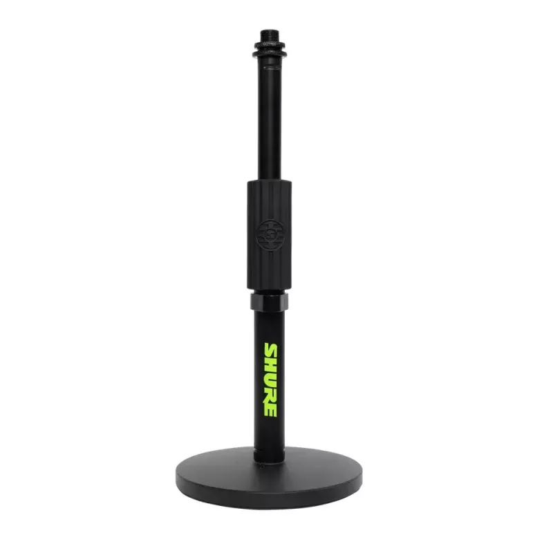 Galda mikrofona statīvs Shure SH-DESKTOP1, apaļa metāla pamatne, 3/8 collu vītne, augstums 26,7–40,6 cm, melns