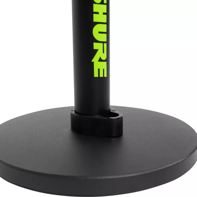 Galda mikrofona statīvs Shure SH-DESKTOP1, apaļa metāla pamatne, 3/8 collu vītne, augstums 26,7–40,6 cm, melns