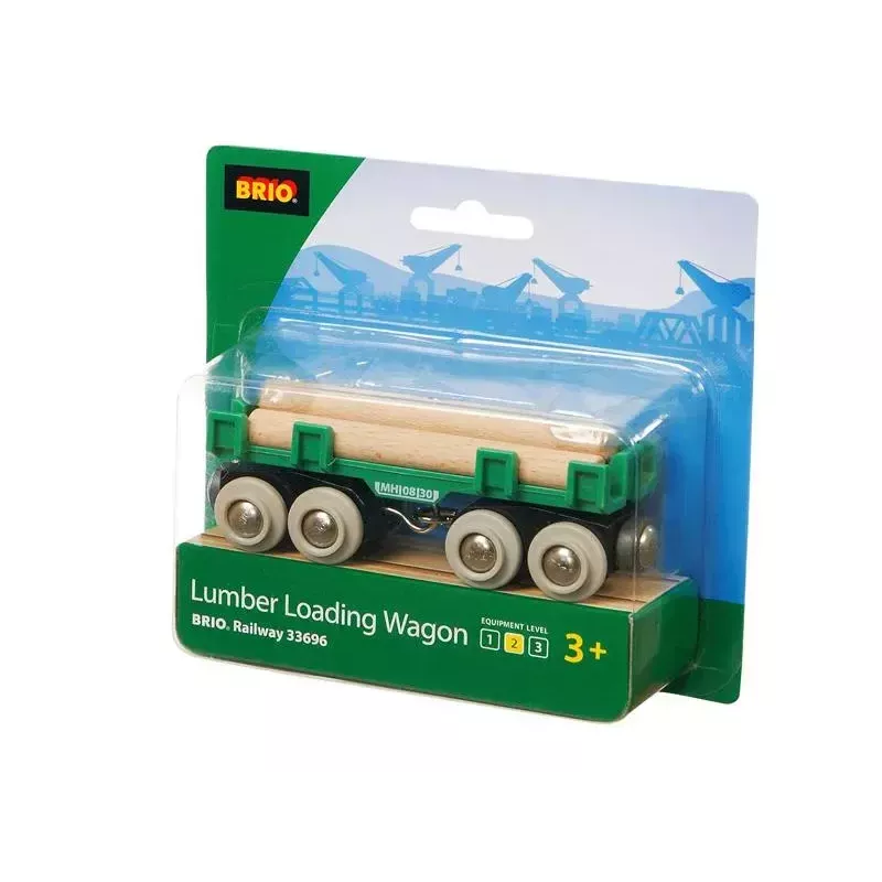 Ravensburger BRIO kokmateriālu iekraušanas vagons modeļu dzelzceļa piederums, 4 gab., daudzkrāsains