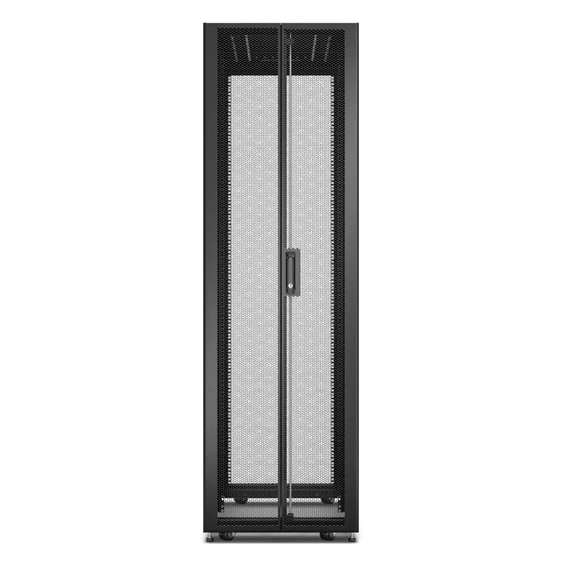 APC Easy Rack, 42U, melns, ar jumtu, riteņiem, kājiņām, 4 kronšteiniem un sānu paneļiem, bez apakšas, 1991A x 600P x 800D mm