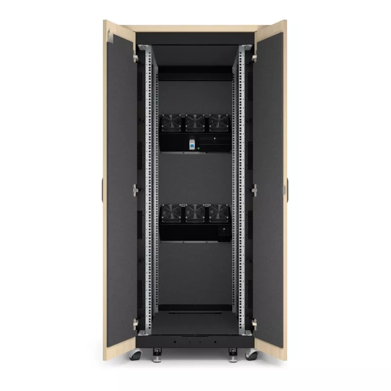 APC NetShelter Soundproof, 32U, Servera skapja korpuss, 230V, Kļava