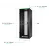APC NetShelter SX Serveru plaukts Gen 2, 45U, 2124H x 750W x 1070D mm, ar sāniem, melns