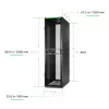 APC NetShelter SX Servera statnis Gen 2, 48U, 2258A x 600P x 1200D mm, ar sāniem, melns