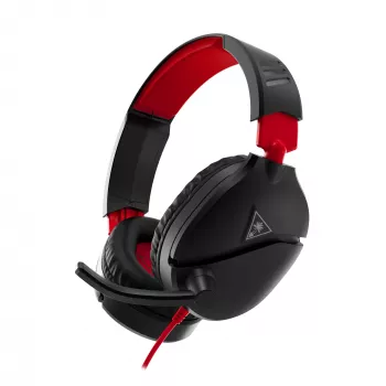 Pāri ausīm novietojams stereo spēļu austiņu komplekts Turtle Recon 70 — melns, vadu stereo, vienas auss kausiņa vadības ierīces