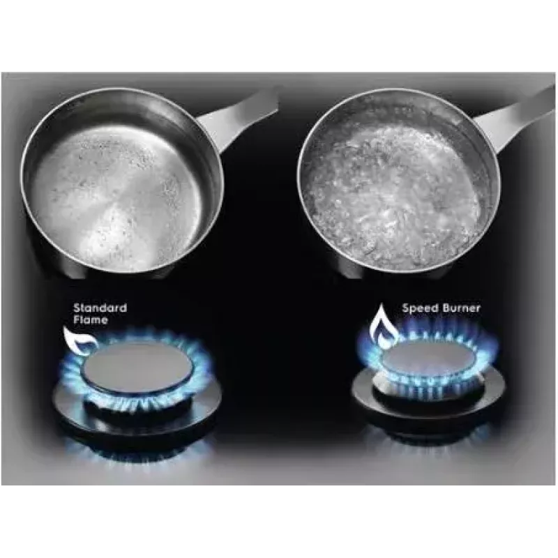 Gāzes plīts virsma Electrolux EGS6436RK iebūvējama 4 zonu melna, wok 4000W, čuguna restes, rotējošas vadības ierīces