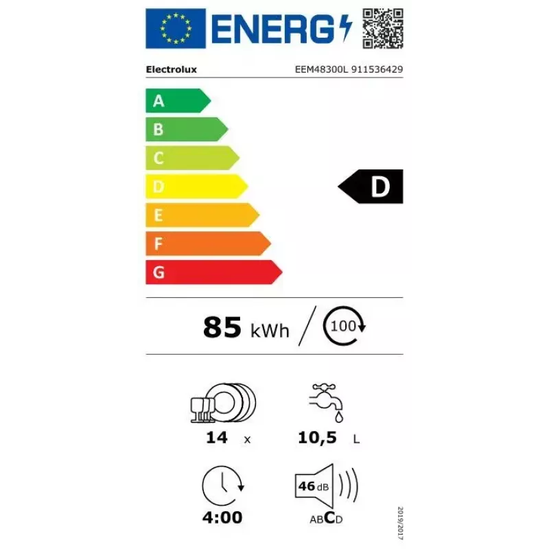 Iebūvējamā trauku mazgājamā mašīna Electrolux SatelliteClean EEM48300L, 14 komplekti, 46 dB