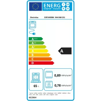 Electrolux EOF3H50BK 65 L 2090 W melna, nerūsējošais tērauds