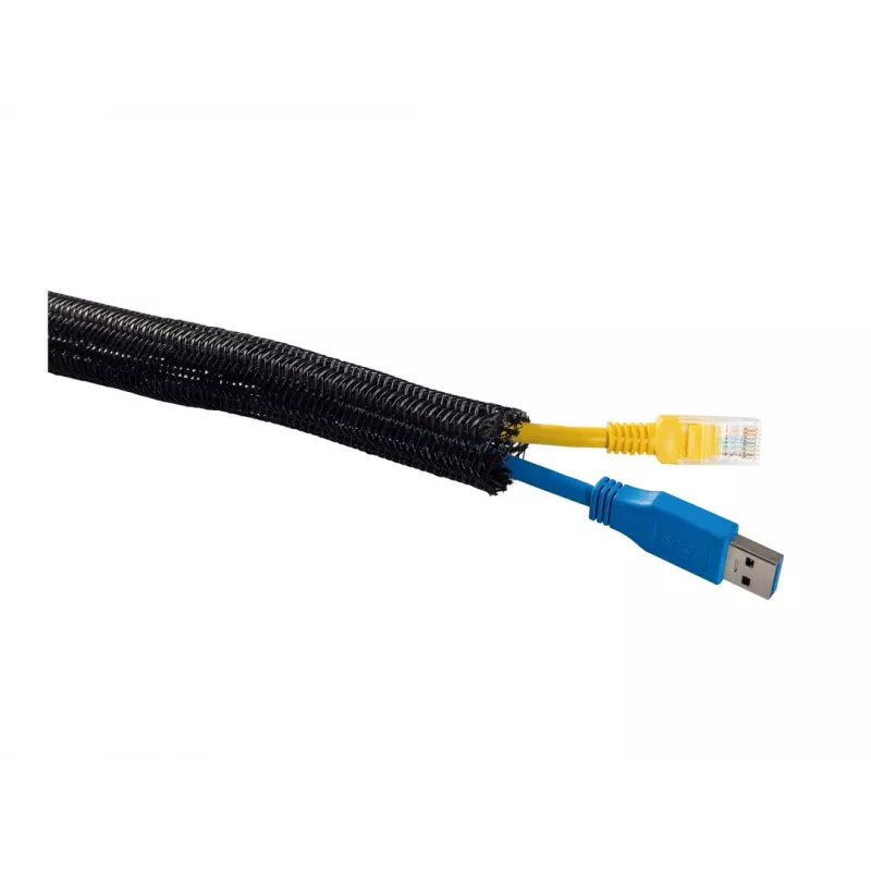 Kabeļu uzmava Multibrackets M Universal kabelis Sock Self Wrap Basic 19mm Melna 50m, poliesters, -50–150°C