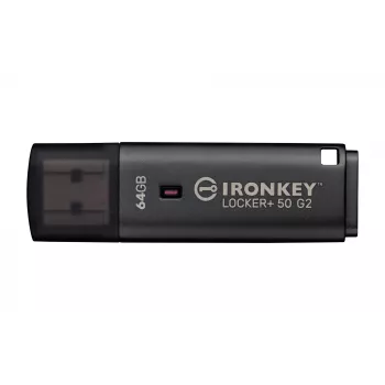 USB zibatmiņa KINGSTON IronKey Locker Plus 50 G2 64GB, USB Type-A, USB 3.2 Gen 1, AES-256, FIPS 197