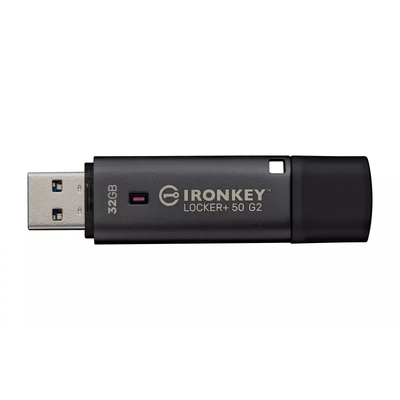 USB zibatmiņa KINGSTON IronKey Locker Plus 50 G2 32 GB, USB 3.2 Gen 1 Type-A, AES-256, FIPS 197