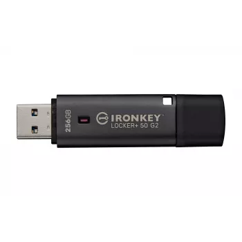 USB zibatmiņa KINGSTON IronKey Locker Plus 50 G2 256 GB, USB Type-A, USB 3.2 Gen 1, AES-256, FIPS 197