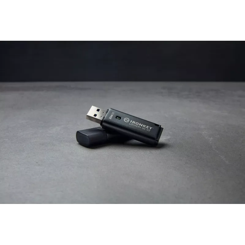 USB zibatmiņa KINGSTON IronKey Locker Plus 50 G2 256 GB, USB Type-A, USB 3.2 Gen 1, AES-256, FIPS 197