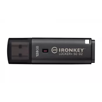 USB zibatmiņa KINGSTON IronKey Locker Plus 50 G2 128GB, USB Type-A, USB 3.2 Gen 1, AES-256, FIPS 197