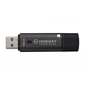 USB zibatmiņa KINGSTON IronKey Locker Plus 50 G2 128GB, USB Type-A, USB 3.2 Gen 1, AES-256, FIPS 197