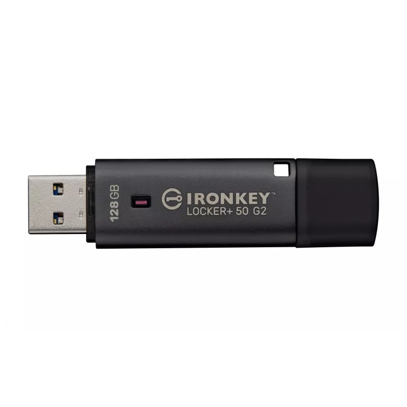 USB zibatmiņa KINGSTON IronKey Locker Plus 50 G2 128GB, USB Type-A, USB 3.2 Gen 1, AES-256, FIPS 197