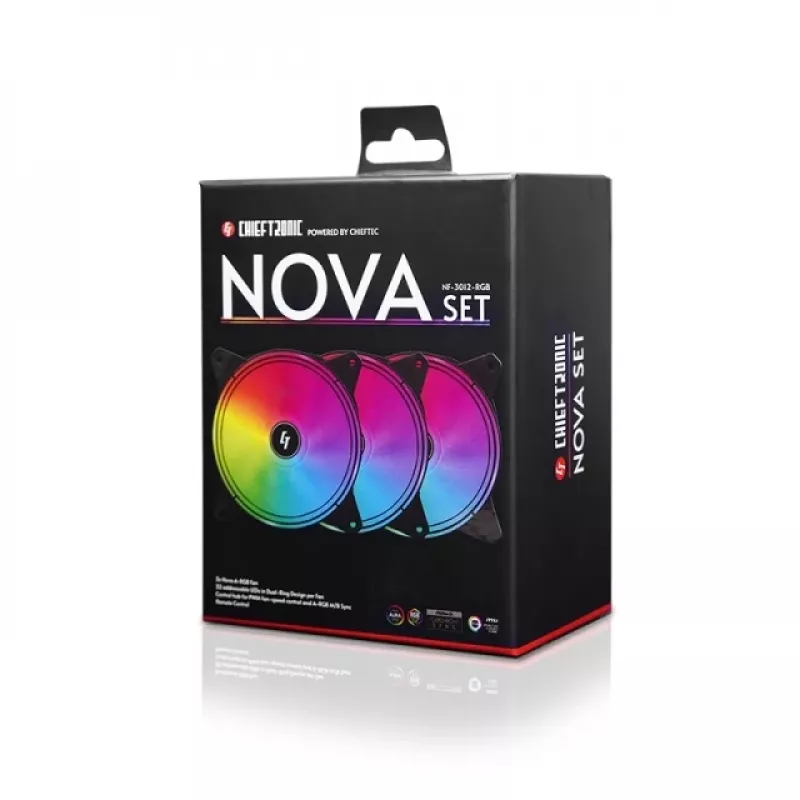 Chieftec Chieftronic Nova Set Ventilators 12 cm Melns 3 gab.
