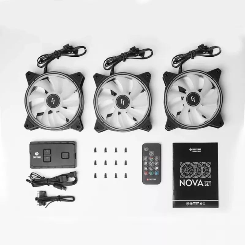 Chieftec Chieftronic Nova Set Ventilators 12 cm Melns 3 gab.