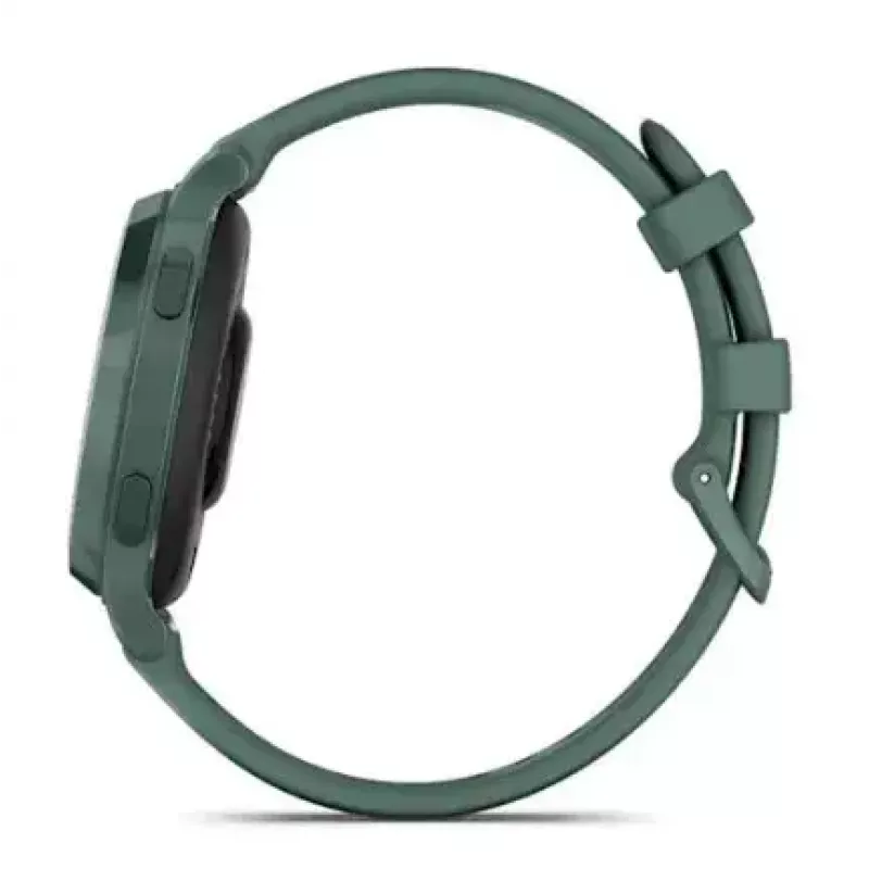 Smartwatch GARMIN Lily 2 Active zaļa — 38 mm alumīnija korpuss, silikona siksniņa, GPS, SpO2, 5 ATM, baterija 9 dienas