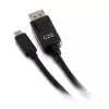 C2G USB-C–DisplayPort adaptera kabelis 4K 30Hz 1,8m melns