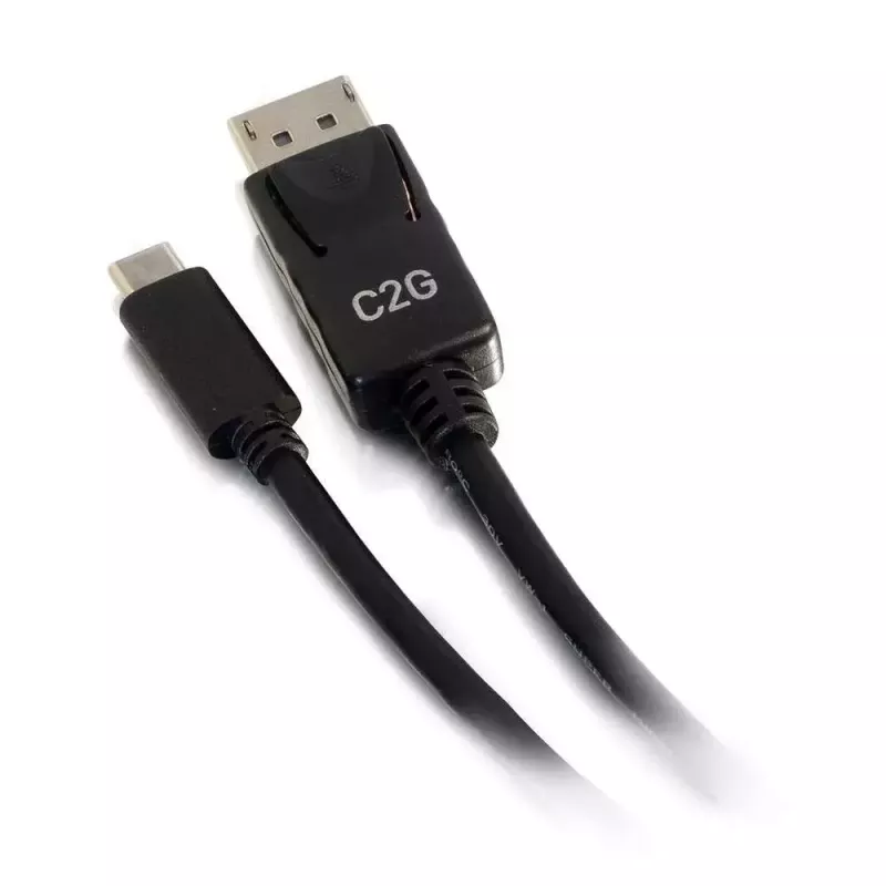 C2G USB-C–DisplayPort adaptera kabelis 4K 30Hz 1,8m melns