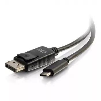 C2G USB-C–DisplayPort adaptera kabelis 4K 30Hz 1,8m melns