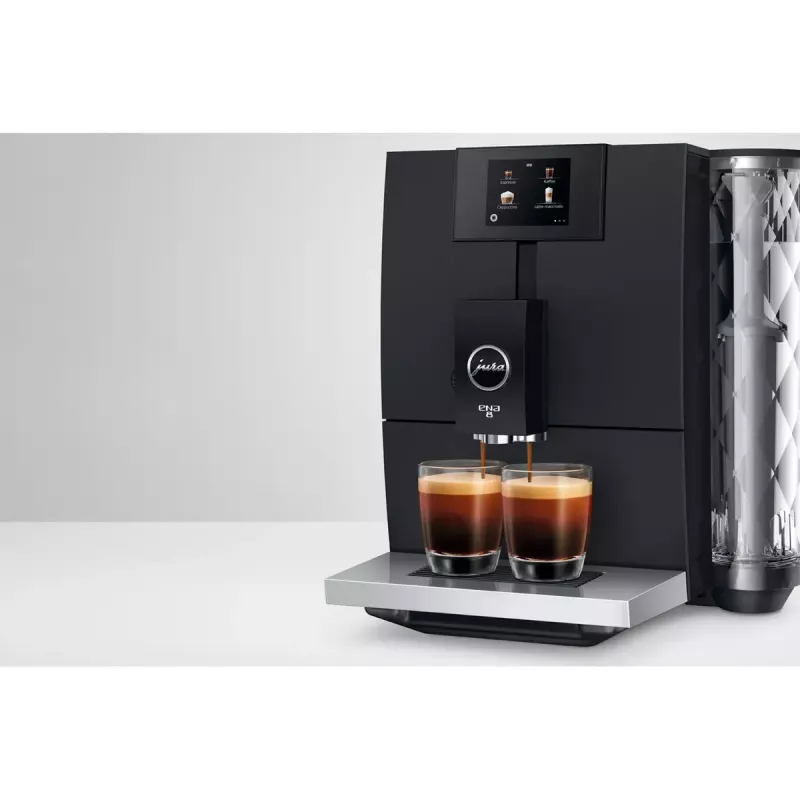 Espresso automāts jura ENA 8 (EC) — 1.1 L ūdens tvertne, 125 g pupiņām, 15 bāri, iebūvēta dzirnaviņas, 10 krūzes