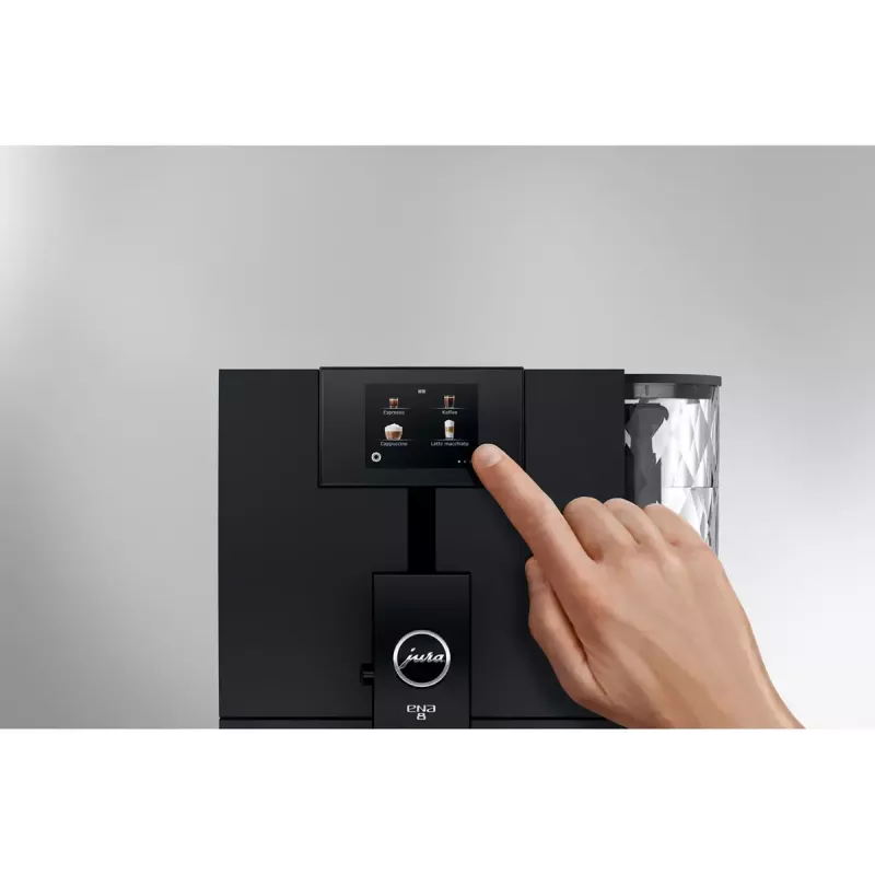 Espresso automāts jura ENA 8 (EC) — 1.1 L ūdens tvertne, 125 g pupiņām, 15 bāri, iebūvēta dzirnaviņas, 10 krūzes
