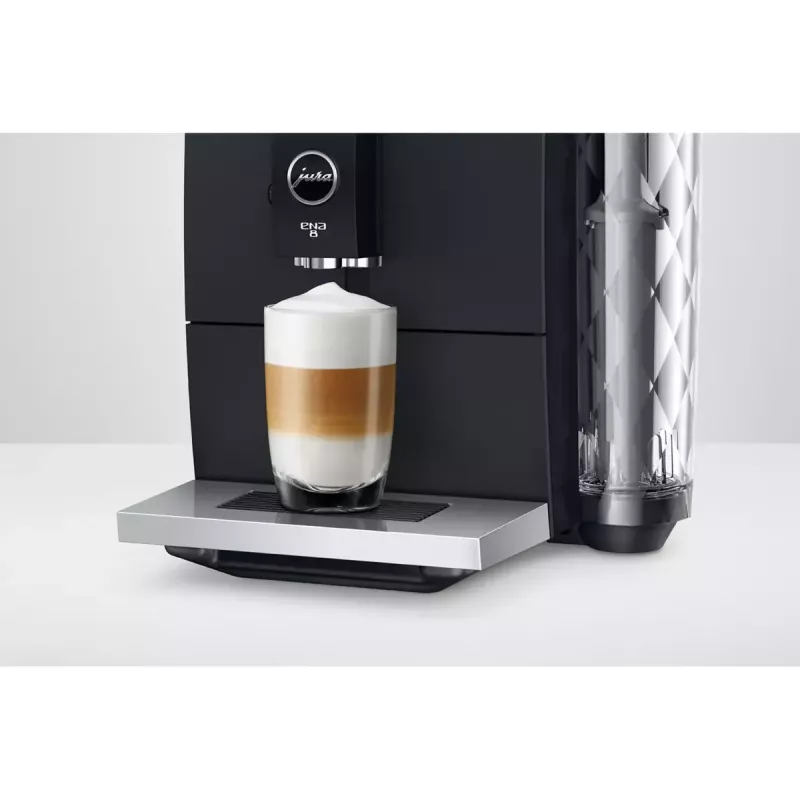 Espresso automāts jura ENA 8 (EC) — 1.1 L ūdens tvertne, 125 g pupiņām, 15 bāri, iebūvēta dzirnaviņas, 10 krūzes