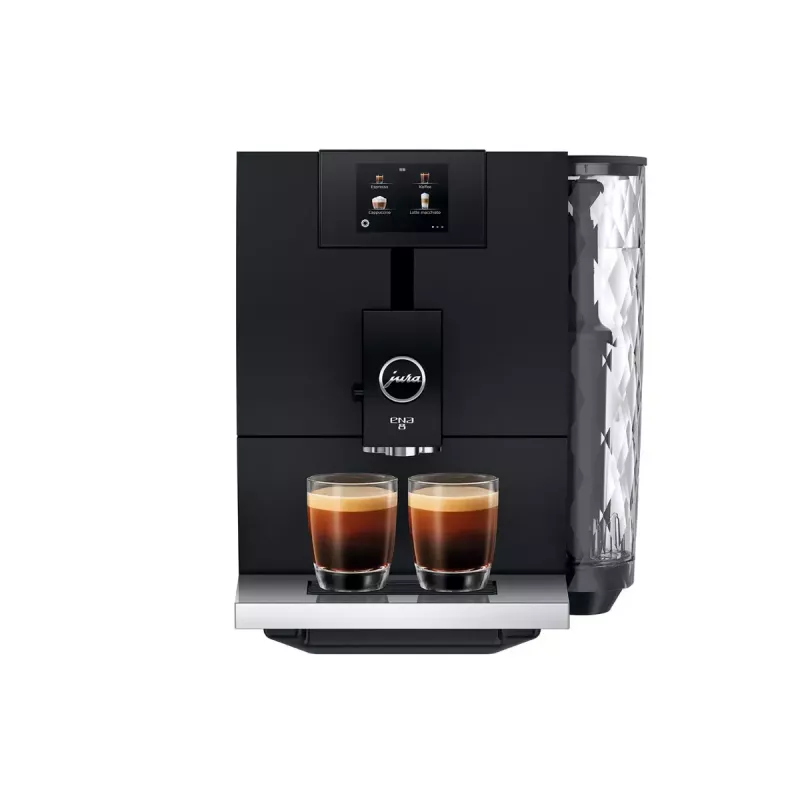 Espresso automāts jura ENA 8 (EC) — 1.1 L ūdens tvertne, 125 g pupiņām, 15 bāri, iebūvēta dzirnaviņas, 10 krūzes
