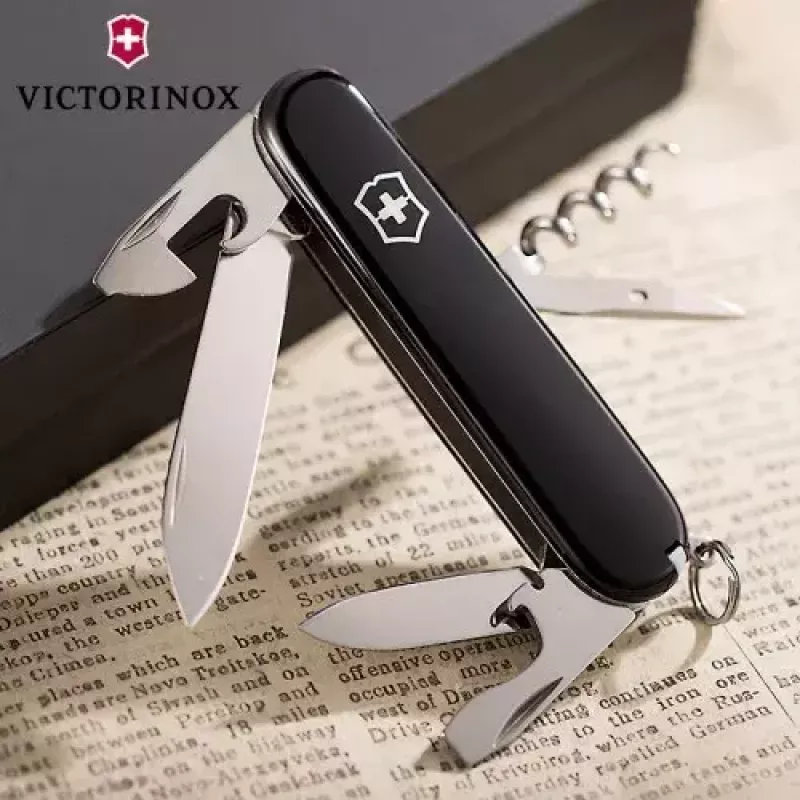 Victorinox Spartan melns Šveices armijas nazis 12 funkcijas Melns