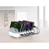 Manhattan 10 portu USB-C uzlādes stacija, USB-C izeja: 10x 20W, maks. 200W, maiņstrāvas barošana (komplektā ASV/ES/AK adapteri)
