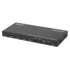 Manhattan 4K 4-Port HDMI Multiviewer Switch, Switch with Four Inputs on One Display, 4k@30Hz, Multiple Viewing Options Including Picture-in-Picture and Dual/Quad Screen, Push Button or Remote Control, 3.5mm and Toslink Audio, Melns, 3 Year Warranty