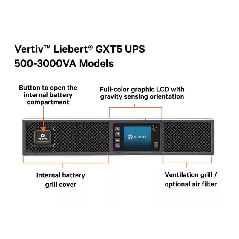 Vertiv Liebert GXT5 nepārtrauktās barošanas avots (UPS) GXT5-2000IRT2UXLE