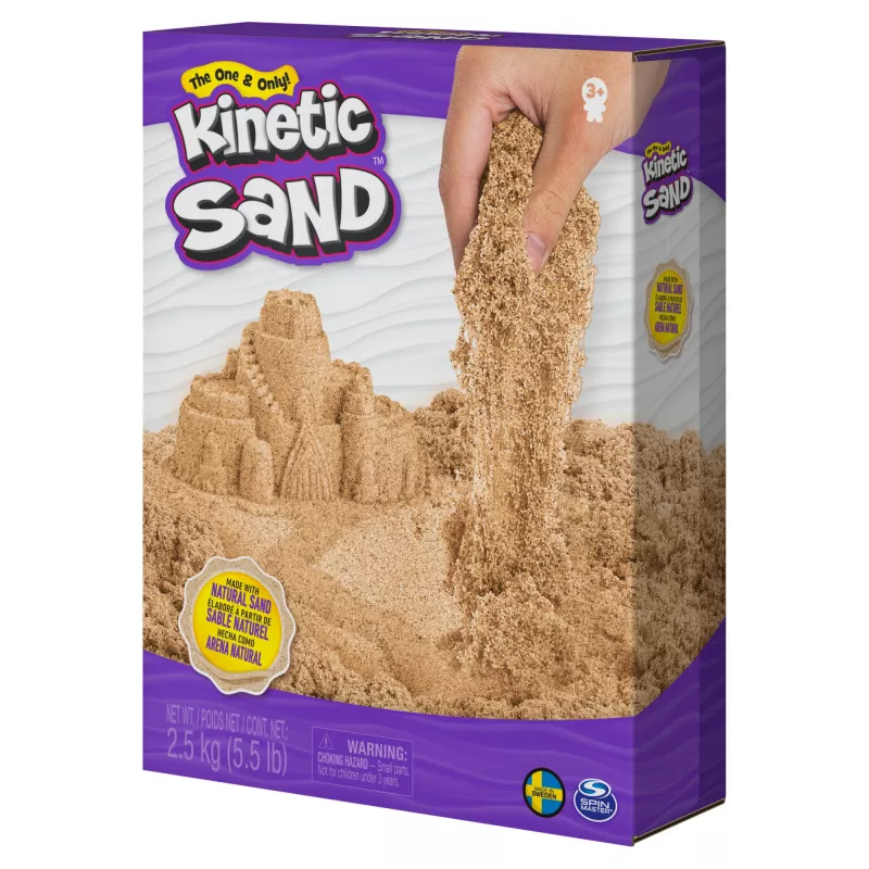 Kinetic Sand dabīgi brūnās rotaļu smiltis, 5,5 mārciņas (2,5 kg), radošām aktivitātēm un smilšu kastei, Amazon Exclusive (iepakojums var atšķirties), formējamas sensorās rotaļlietas, no 3 gadu vecuma