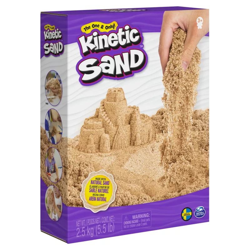 Kinetic Sand dabīgi brūnās rotaļu smiltis, 5,5 mārciņas (2,5 kg), radošām aktivitātēm un smilšu kastei, Amazon Exclusive (iepakojums var atšķirties), formējamas sensorās rotaļlietas, no 3 gadu vecuma