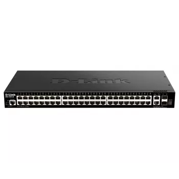 D-Link 48 portu gigabitu saliekamais viedais pārvaldāmais slēdzis ar 2 x 10GBase-T portiem un 2 x 10G SFP+