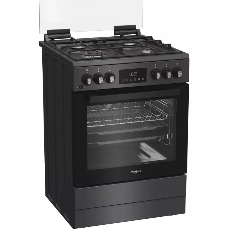 Whirlpool 859991716090 plīts Brīvi stāvoša plīts Elektriskā Gāze Melna