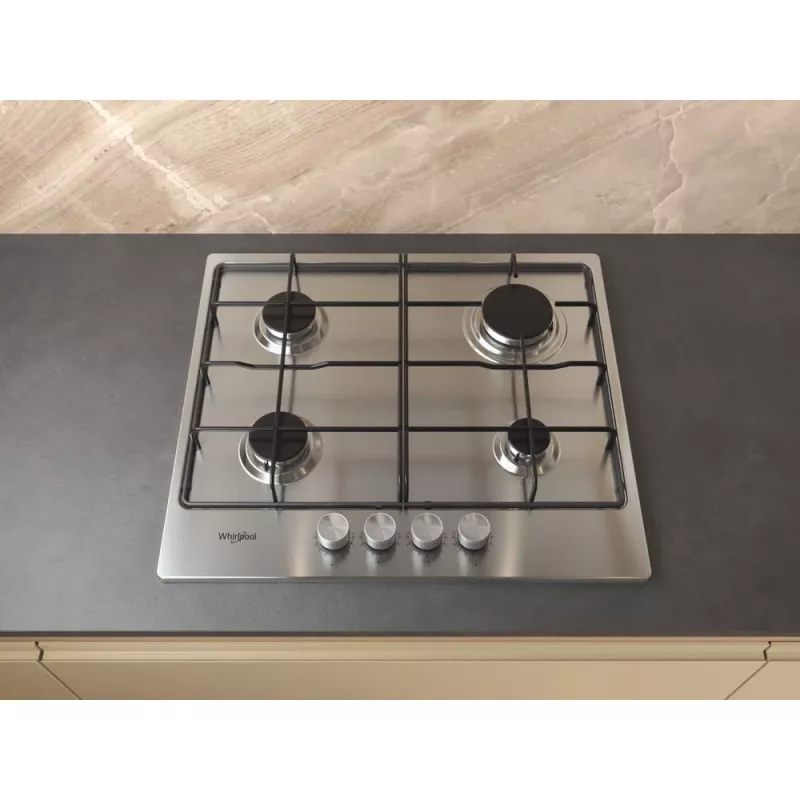 Whirlpool TGML 650 IX nerūsējošais tērauds Iebūvējama 58 cm Gāzes 4 zonas