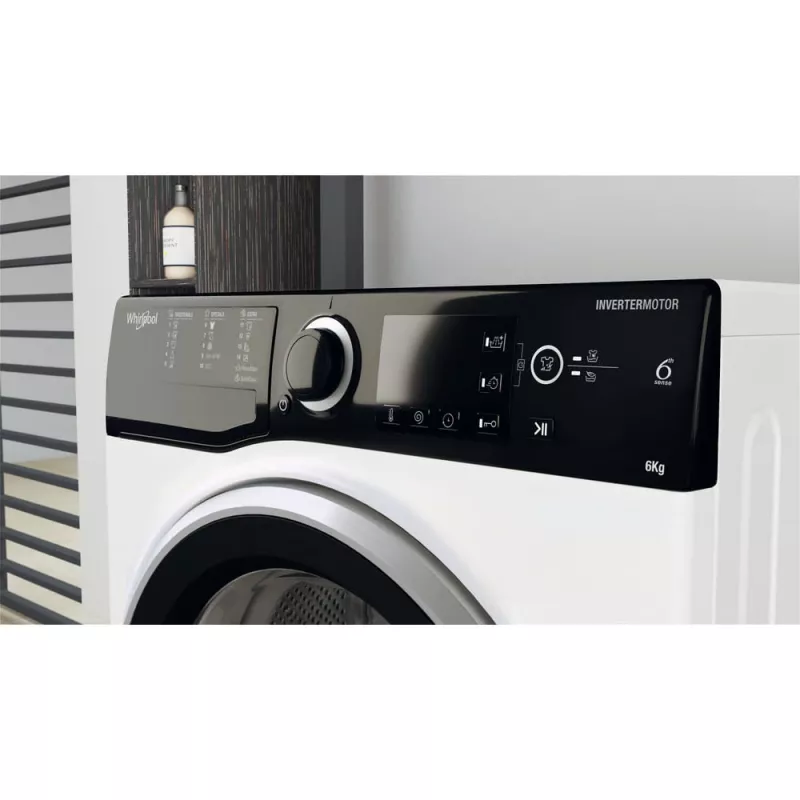 Whirlpool WRBSB 6249 S EU veļas mašīna ar priekšējo ielādi 6 kg 1151 apgr./min Melna, Balta