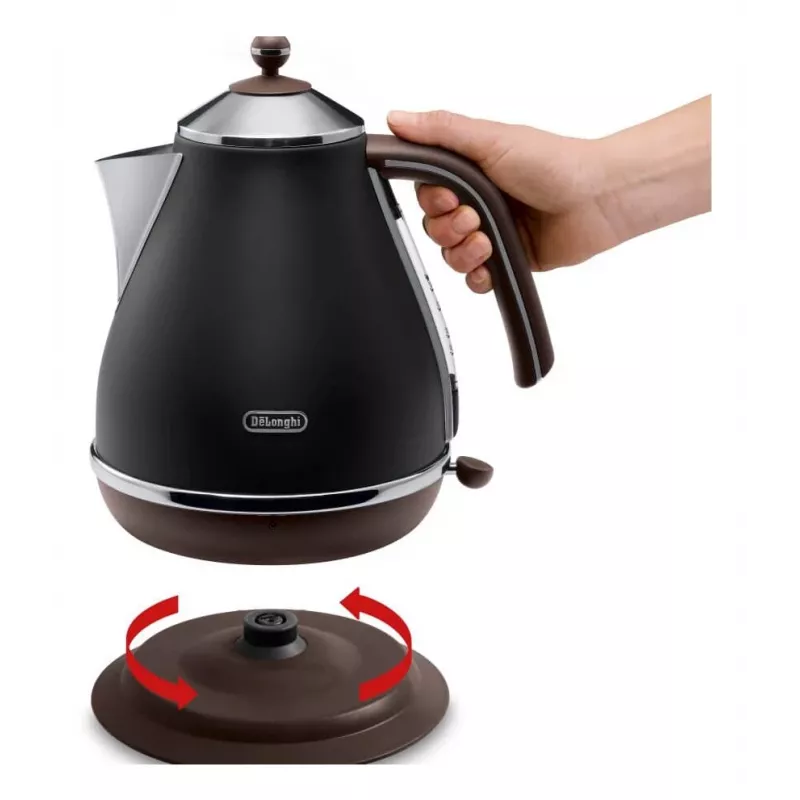 De’Longhi KBOV 2001.BK elektriskā tējkanna 1,7 L 2000 W melna, brūna