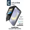Cellularline Book Agenda - Galaxy S25 Ultra ādas imitācijas grāmatiņas maciņš ar magnētisku aizdari