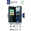 Cellularline Book Agenda - iPhone 16e/17e ādas imitācijas grāmatiņas vāciņš ar magnētisku aizdari