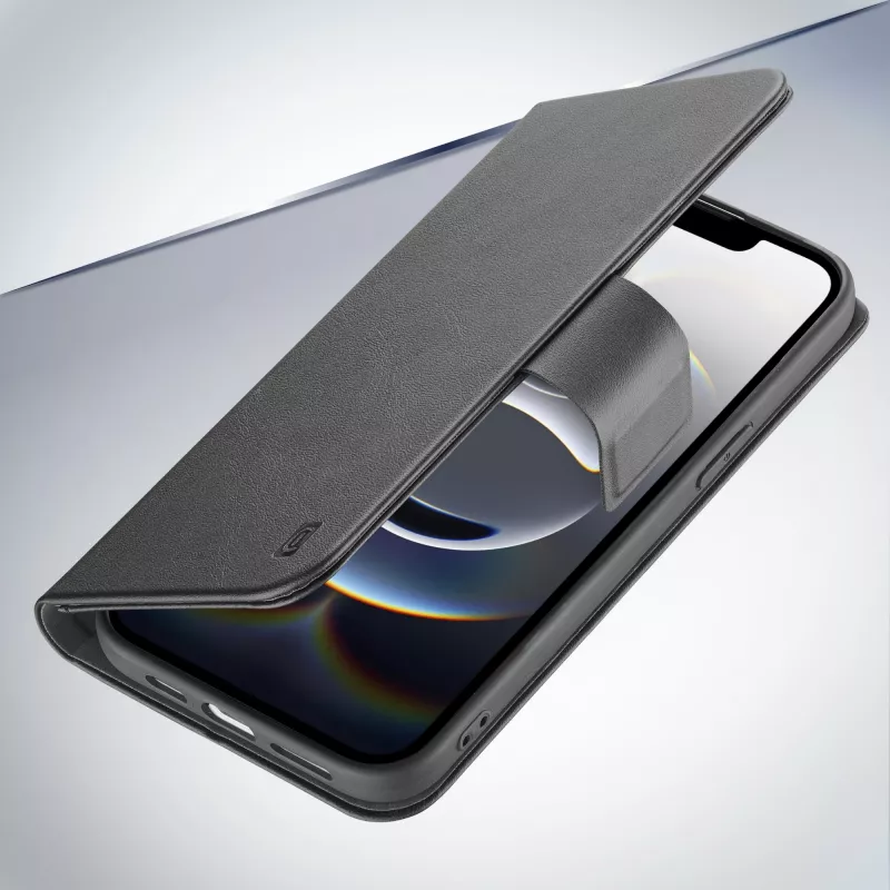 Cellularline Book Agenda - iPhone 16e/17e ādas imitācijas grāmatiņas vāciņš ar magnētisku aizdari