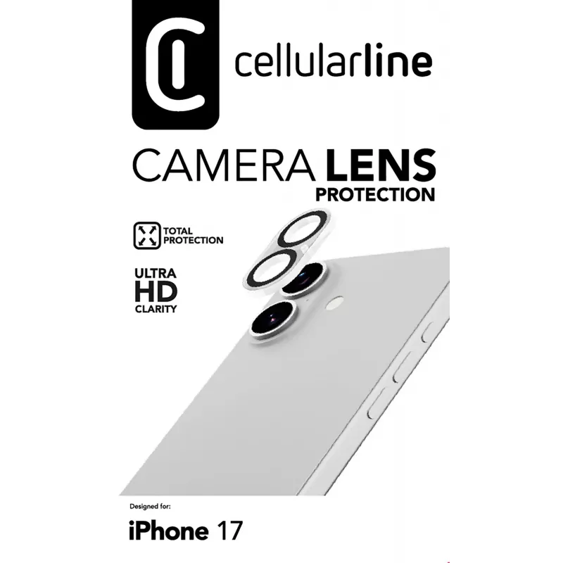 Cellularline kameras objektīva aizsargs - iPhone 17 kameras aizsardzība