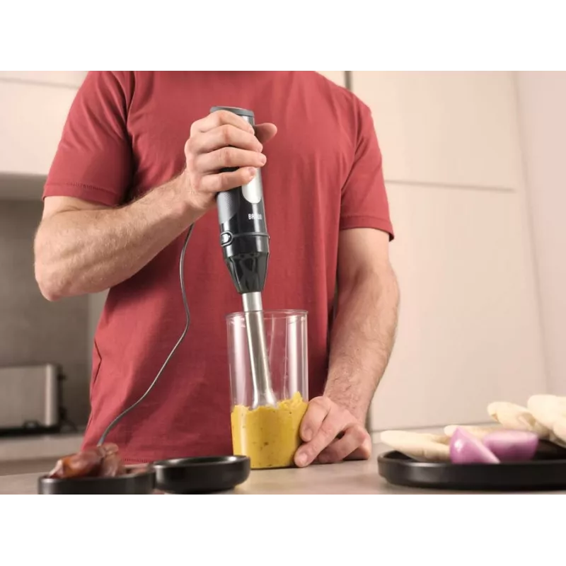 Braun MultiQuick 5 Pro 0,6 L iegremdējamais blenderis 1000 W Melns, Sudraba
